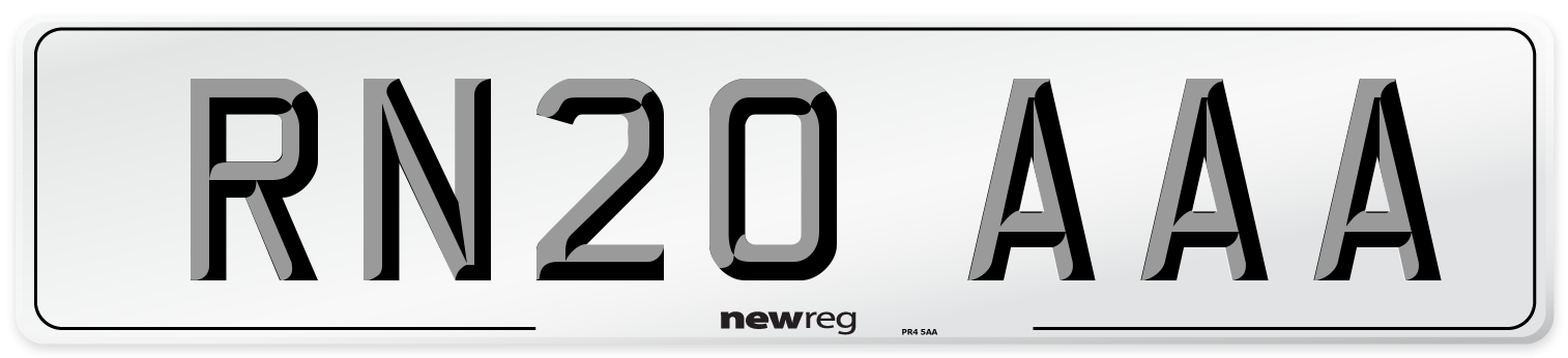 RN20 AAA Number Plate from New Reg